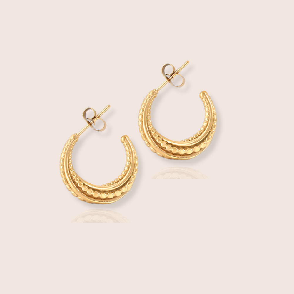 Thea Textured Hoop Earrings