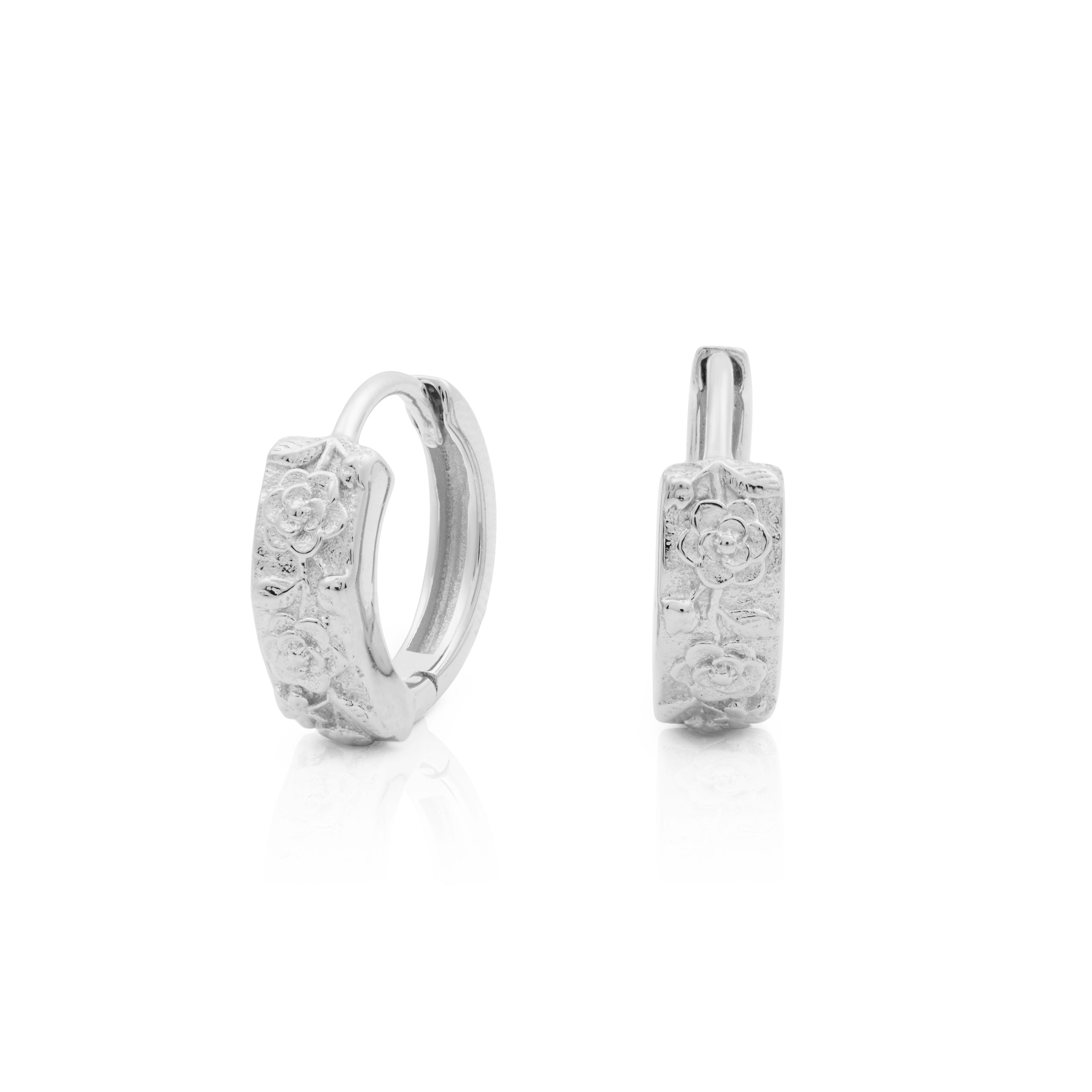 Margot Magnolia Huggie Hoop Earrings