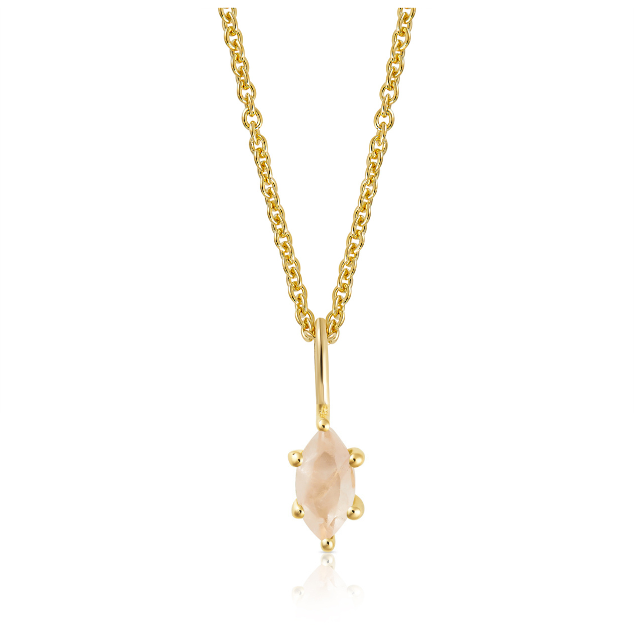 January Birthstone Necklace Rose Quartz