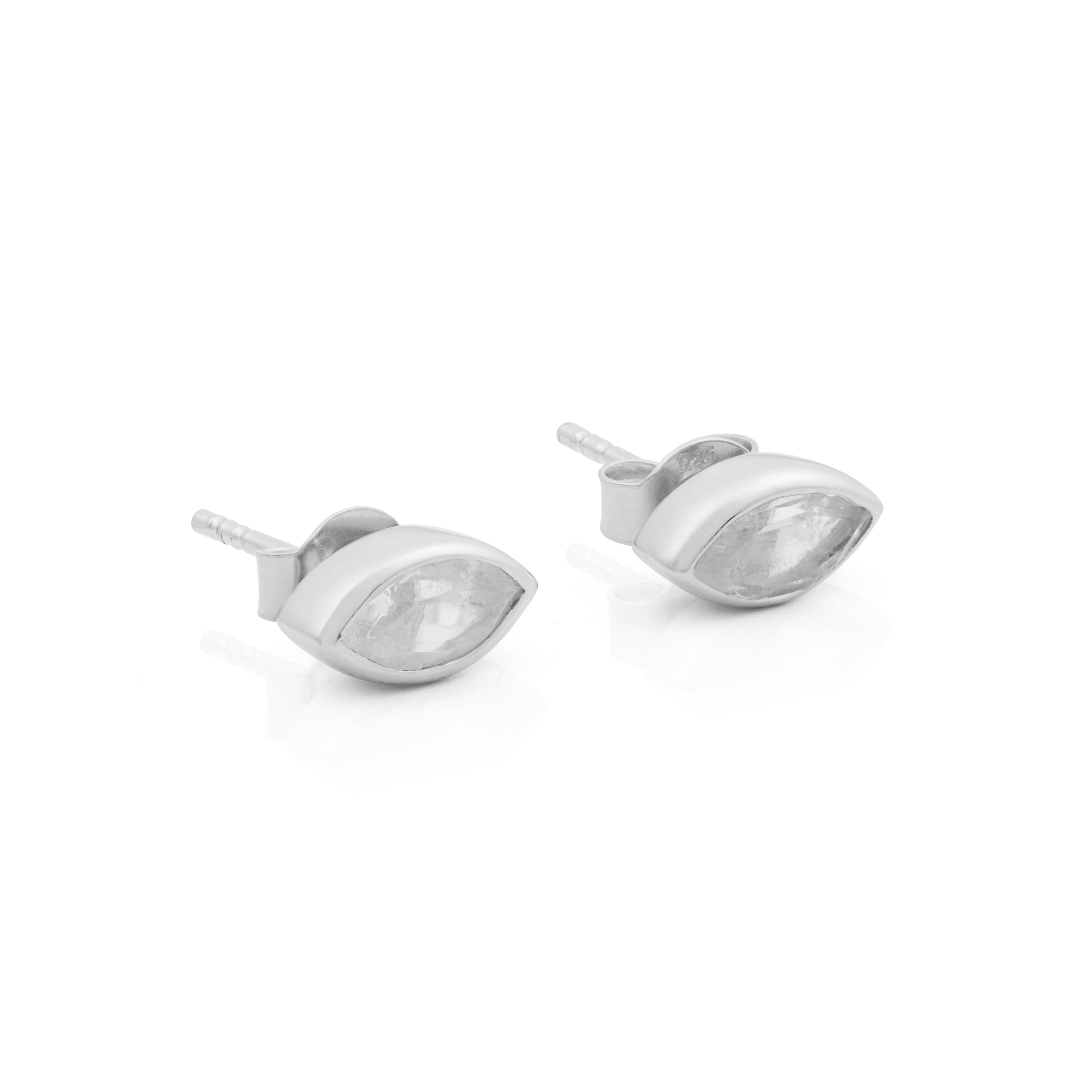 Leora Marquise Moonstone Stud Earrings
