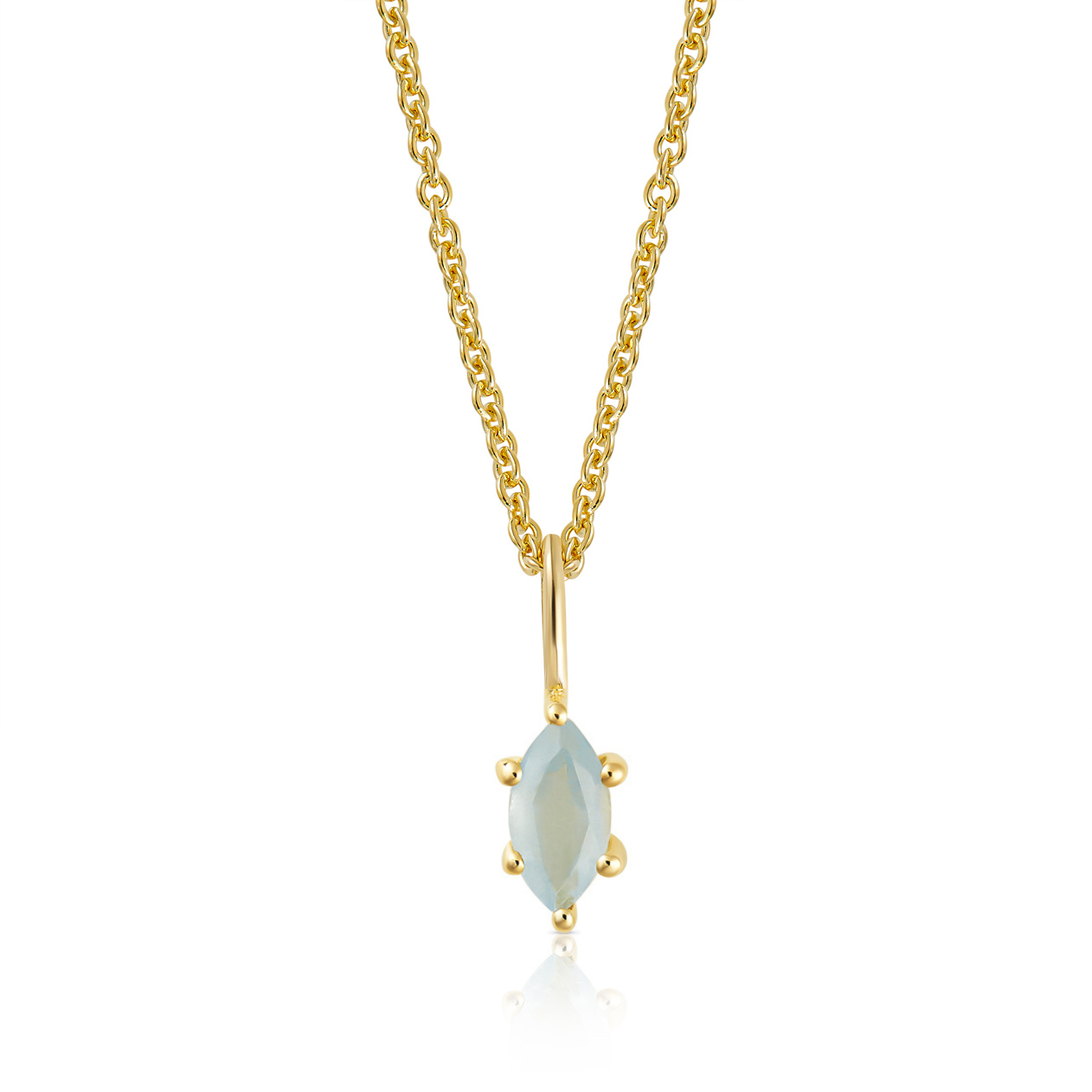 March Birthstone Necklace Aquamarine