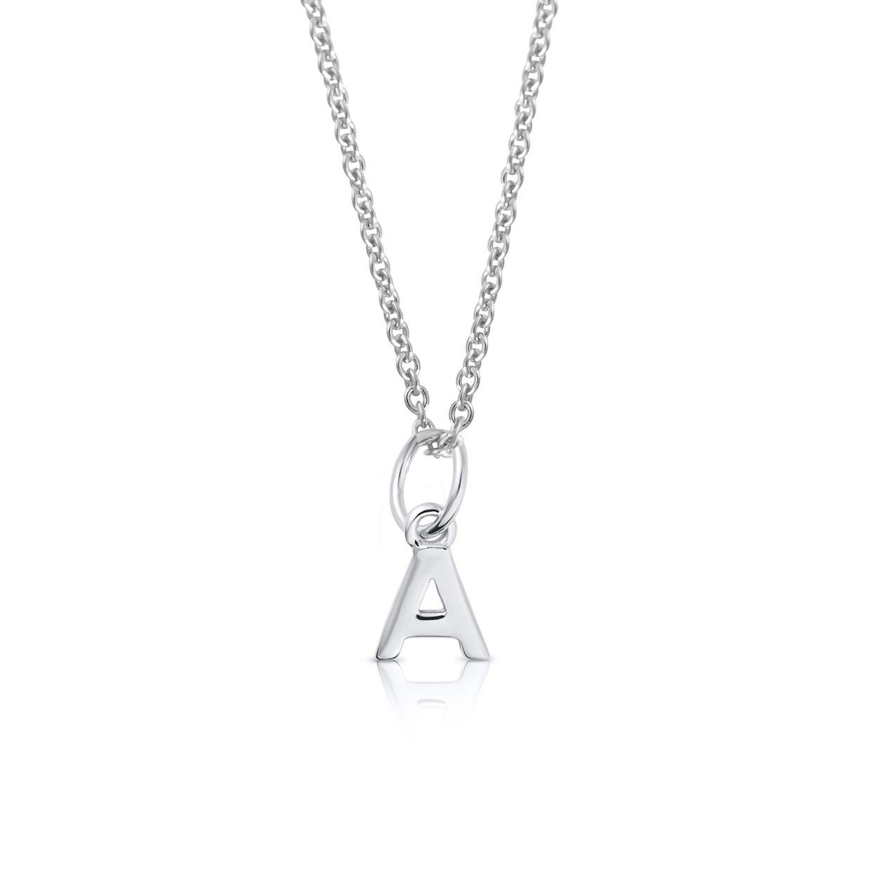 Mini Initial Necklace Silver