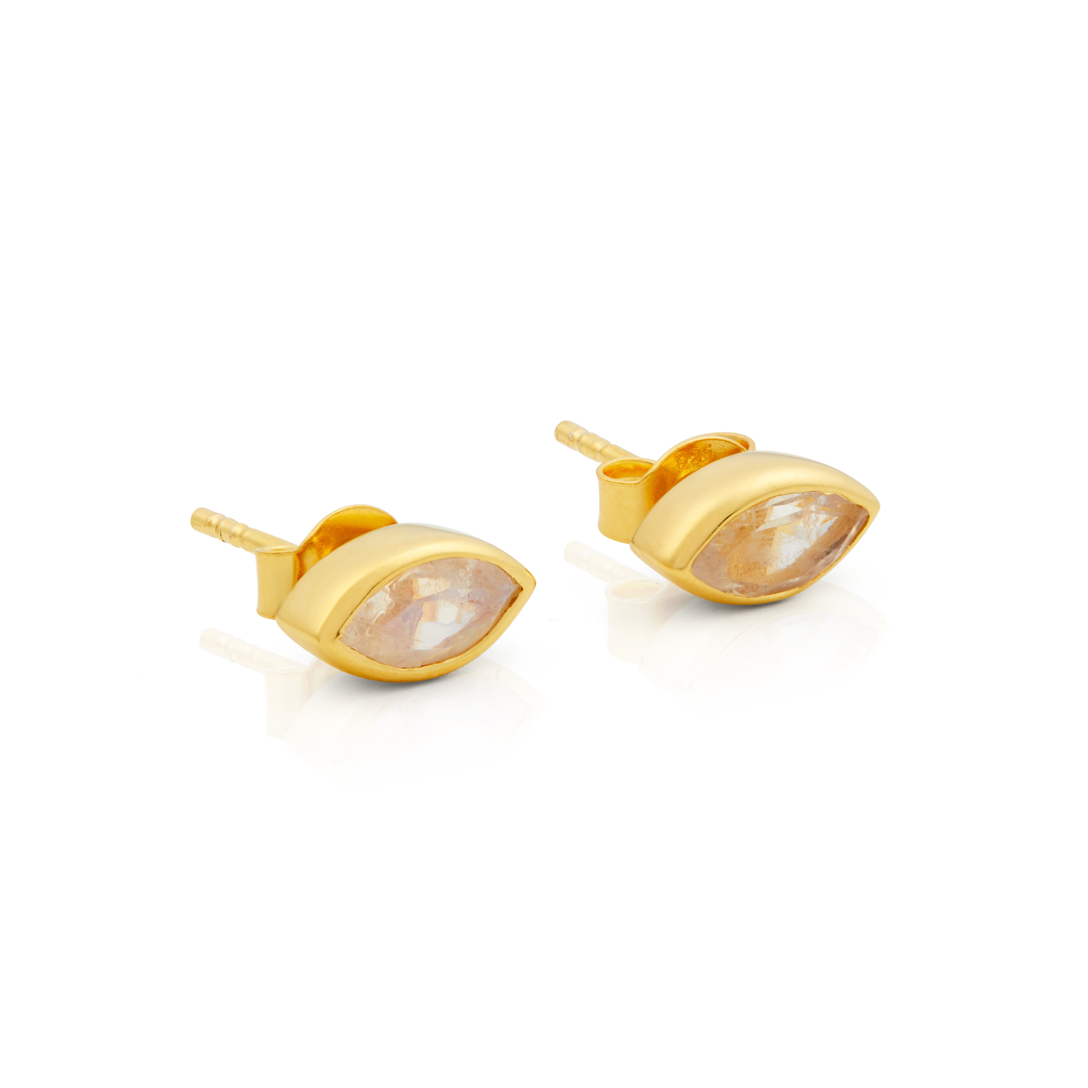 Leora Marquise Moonstone Stud Earrings