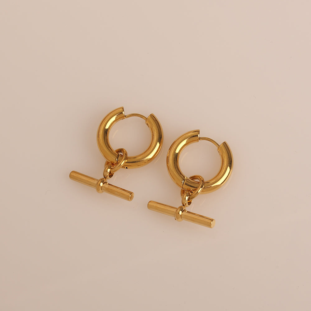 Leia T Bar Hoop Earrings