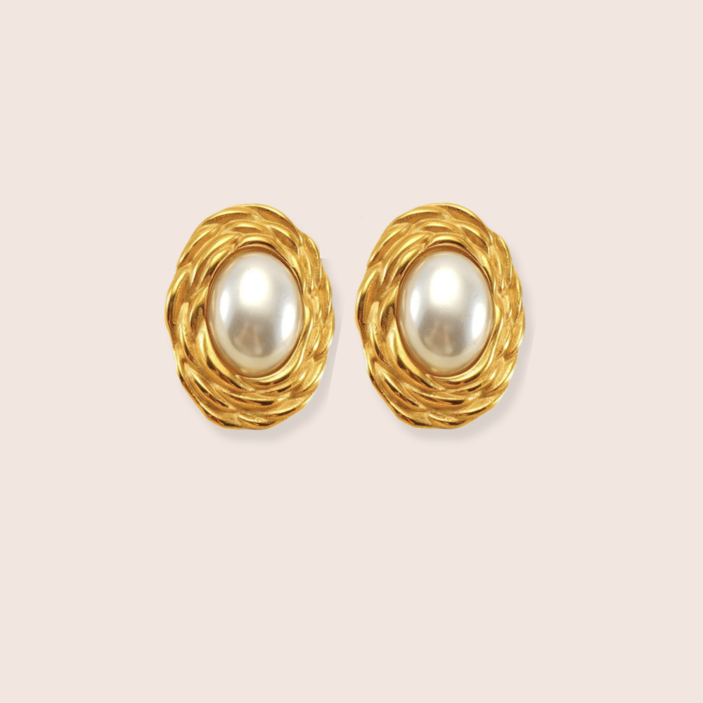 Amelia Statement Pearl Stud Earrings