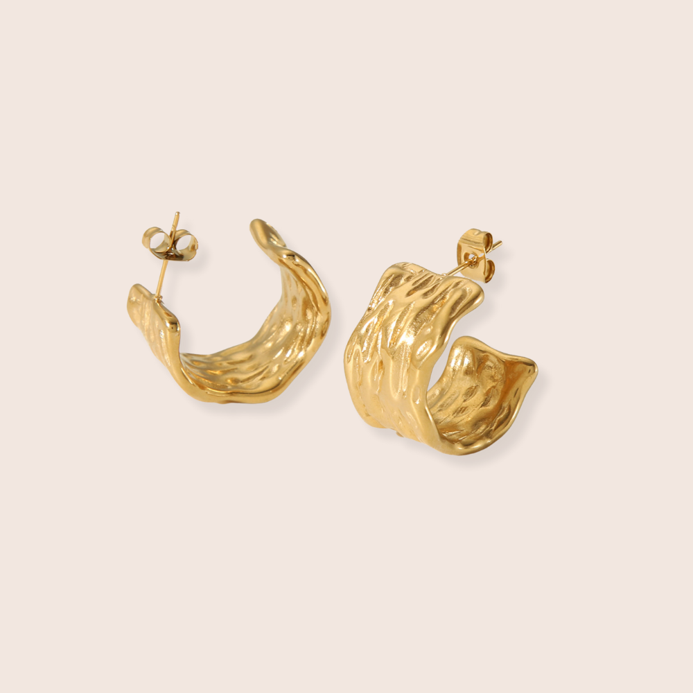 Lucia Textured Curved Earrings