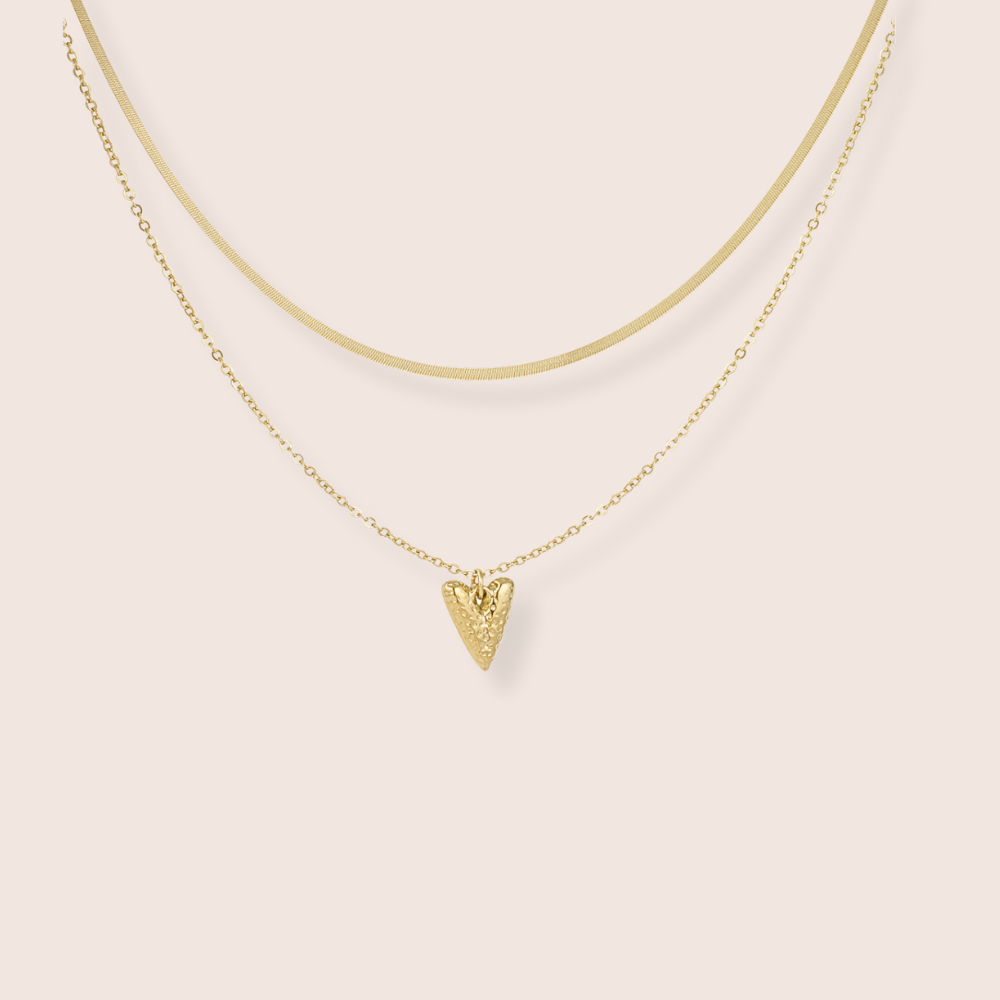 Cece Double Layer Heart Necklace