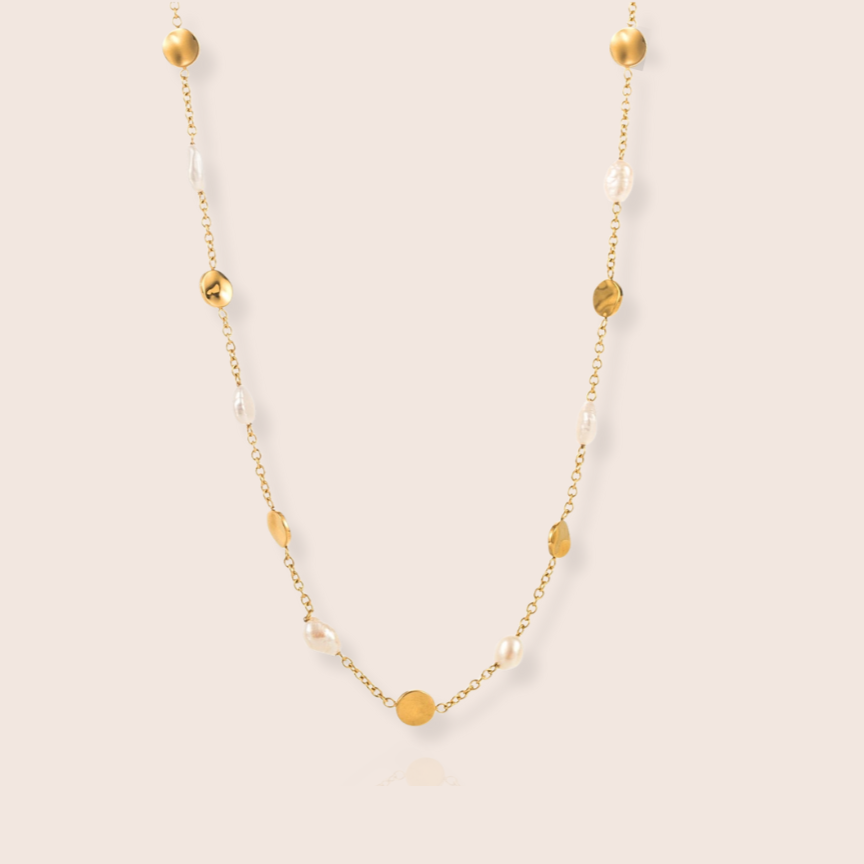 Mabel Gemstone Necklace - Pearl