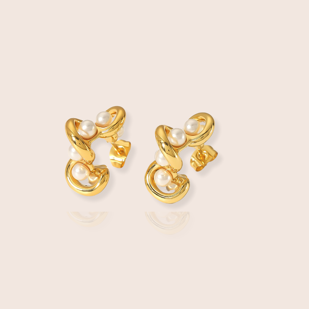 Aria pearl hoop earrings