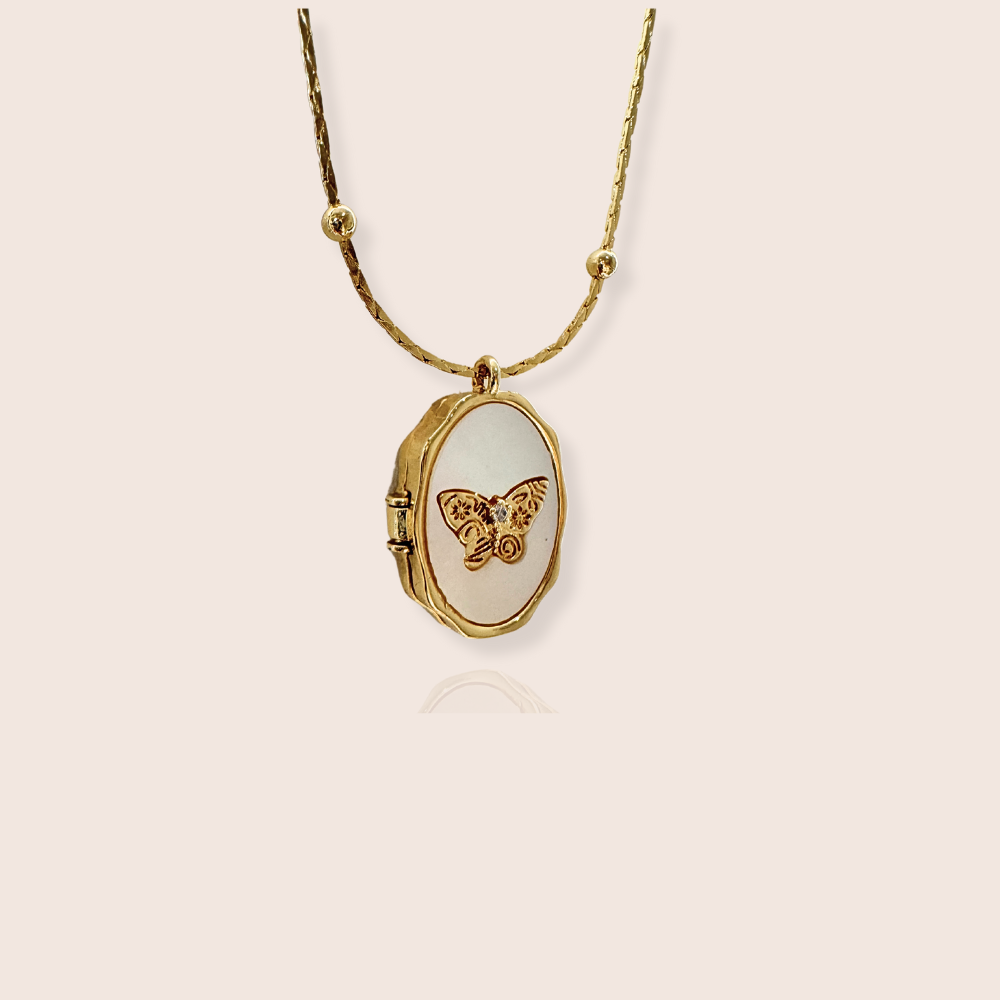 Ava Butterfly Locket Necklace