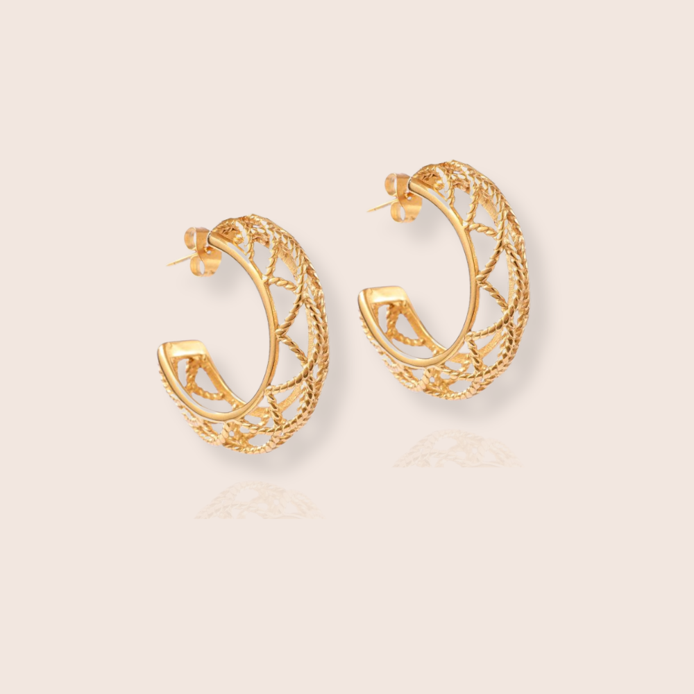 Noa Lattice Hoop Earrings