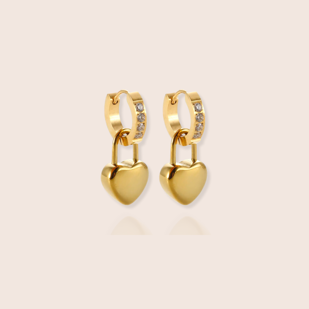 Valentina Heart Huggie Earrings