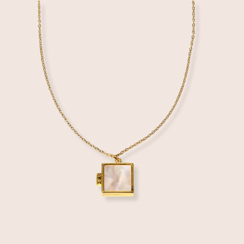 Colette Mother of Pearl Locket Necklace