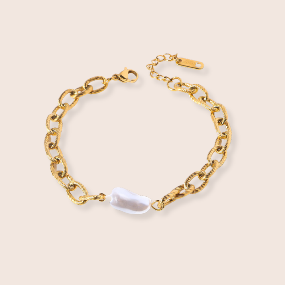 Nora Chunky Chain Pearl Bracelet