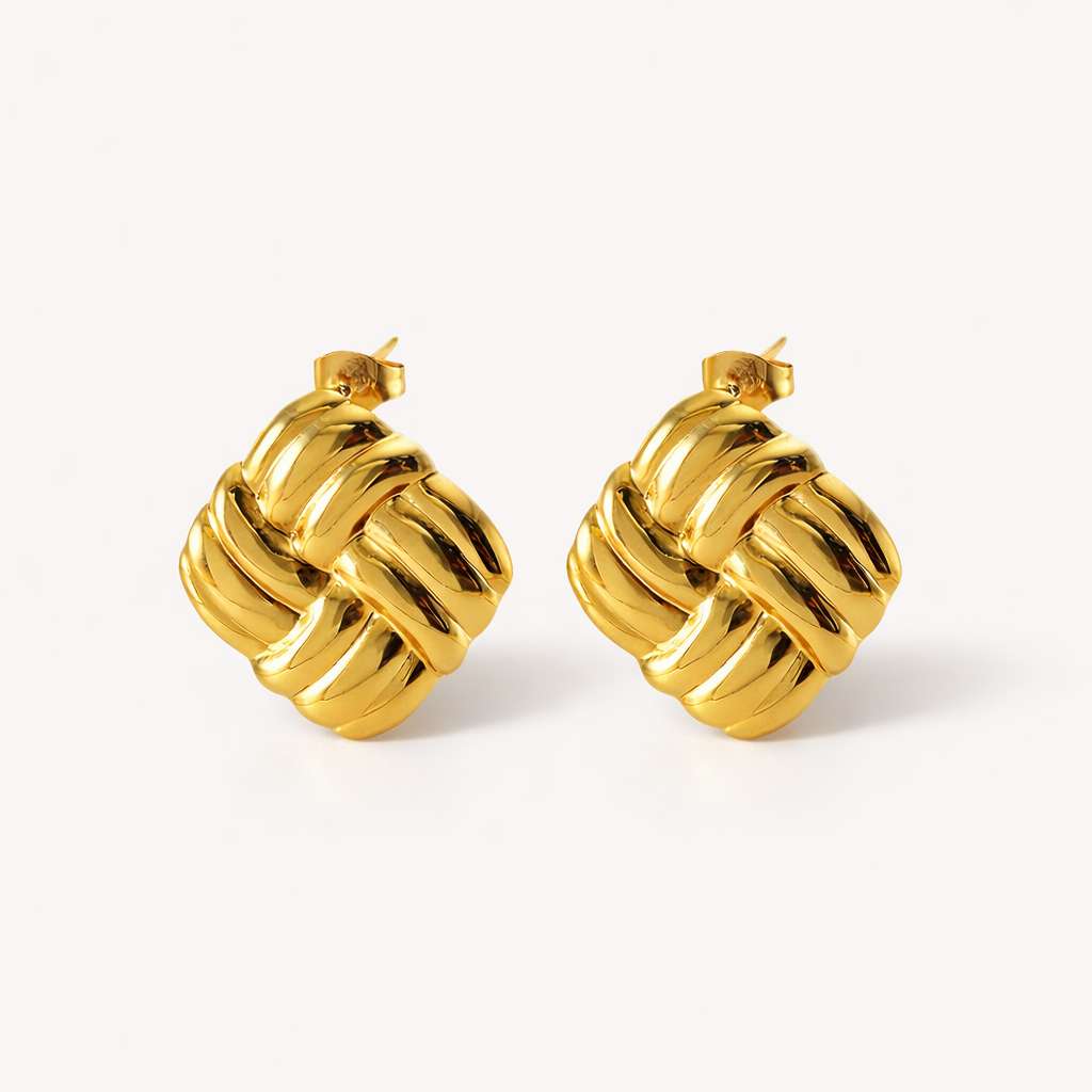 Selene Woven Statement Stud Earrings