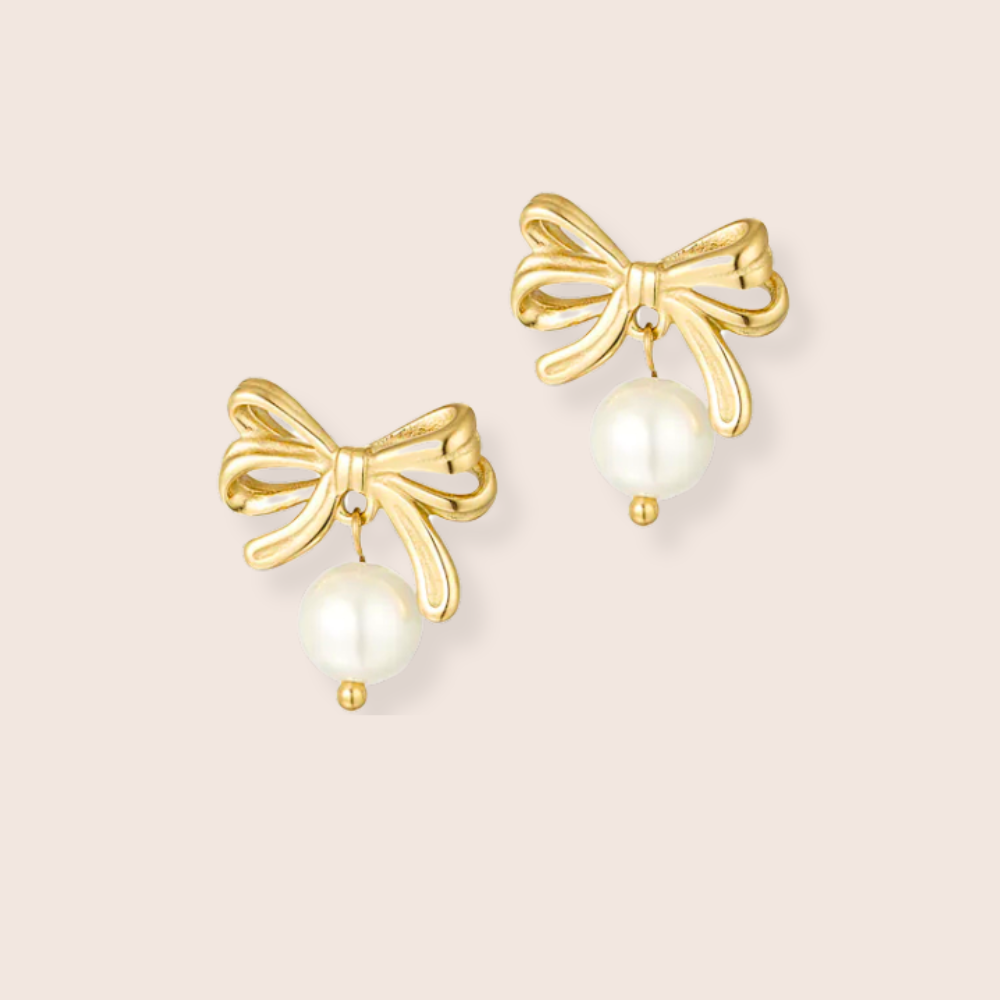 Polly Pearl Bow Earrings