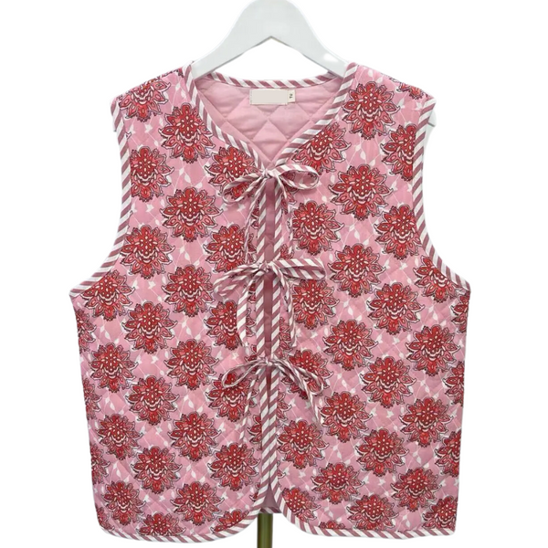 Amie Floral Quilted Tie Gillet