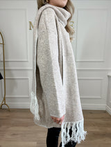 Connie Knitted Jacket with Scarf Taupe