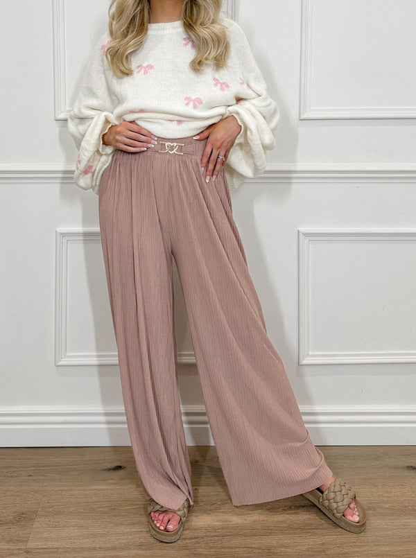 Carly Wide Leg Pleated Trousers