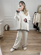 Camille Knitted Jumper and Trouser Co Ord Set Cream