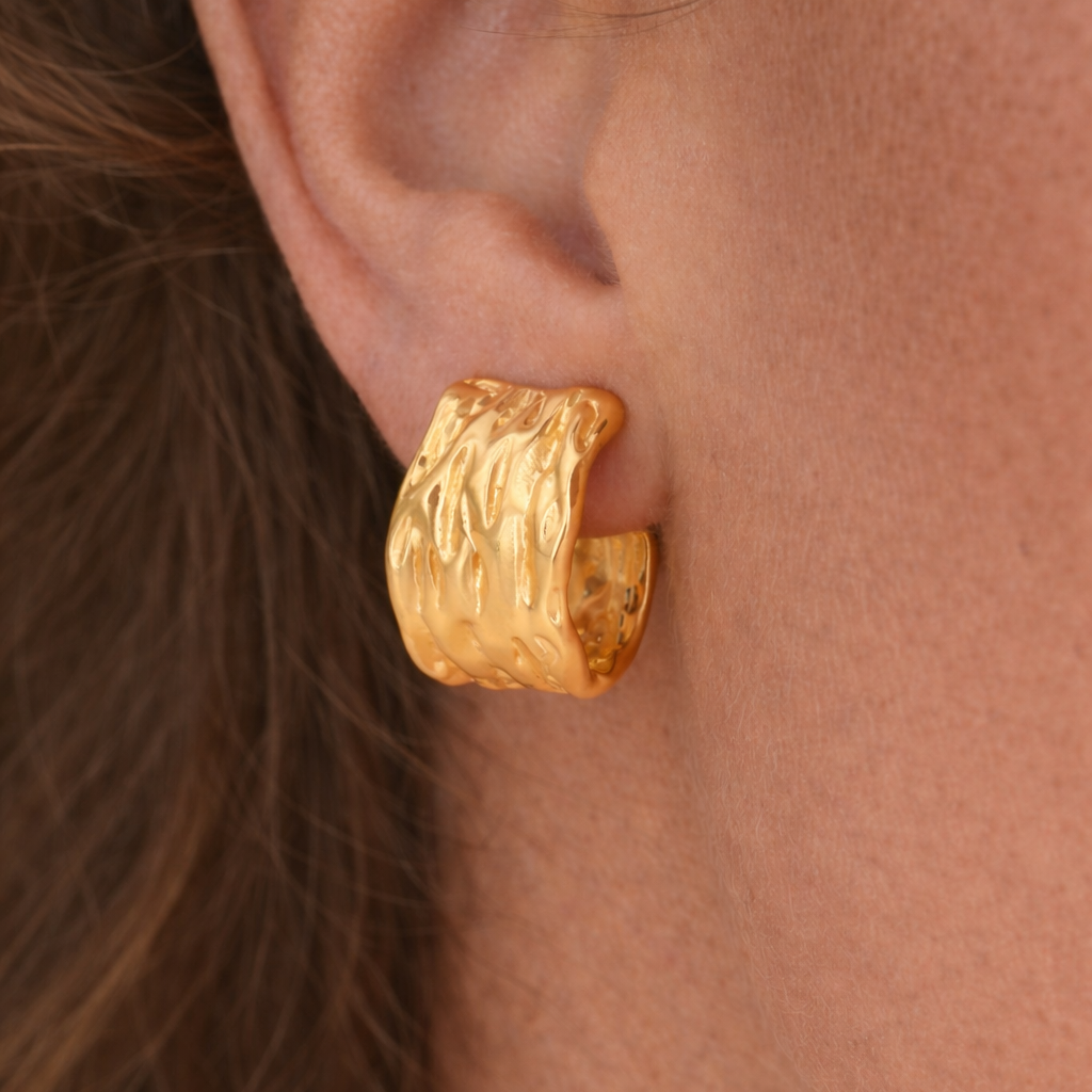 Lucia Textured Curved Earrings