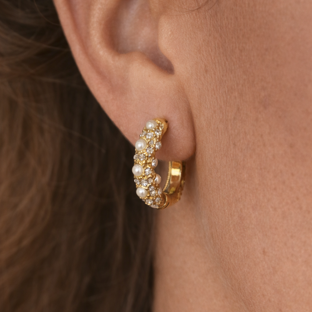 Margo Pearl Hoop Earrings