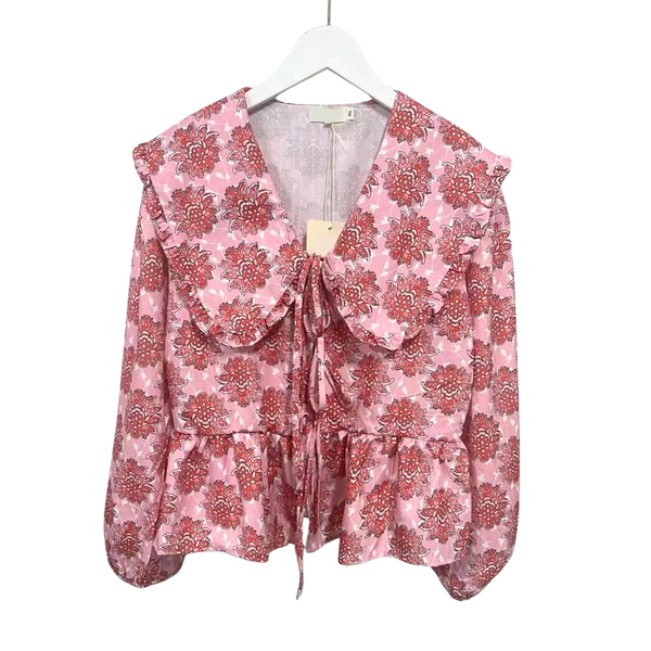 Delilah Collared Tie Front Blouse PRE ORDER