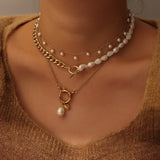 Louisa Pearl Chain T Bar Toggle Necklace