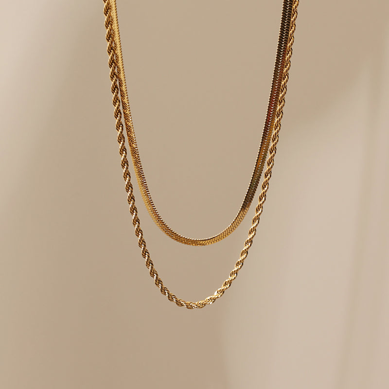 Penny Double Snake Rope Necklace