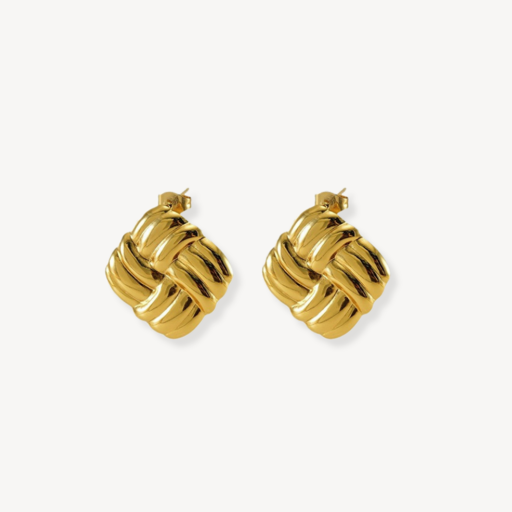 Selene Woven Statement Stud Earrings