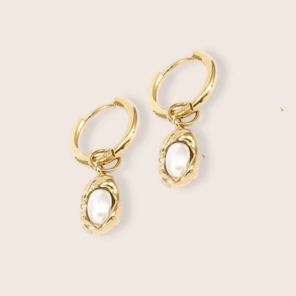 Mimi Pearl Drop Hoops