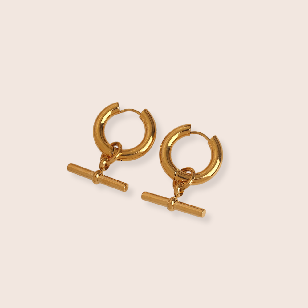 Leia T Bar Hoop Earrings