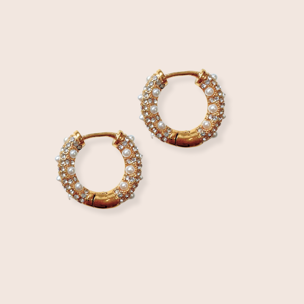 Margo Pearl Hoop Earrings