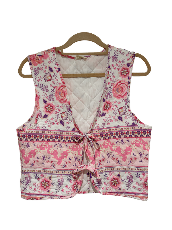 Freya Floral Quilted Tie Gillet