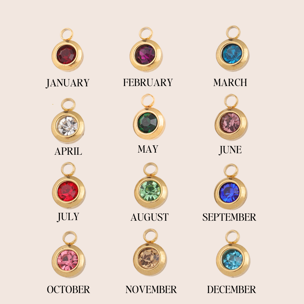 Birthstone Charm - Round