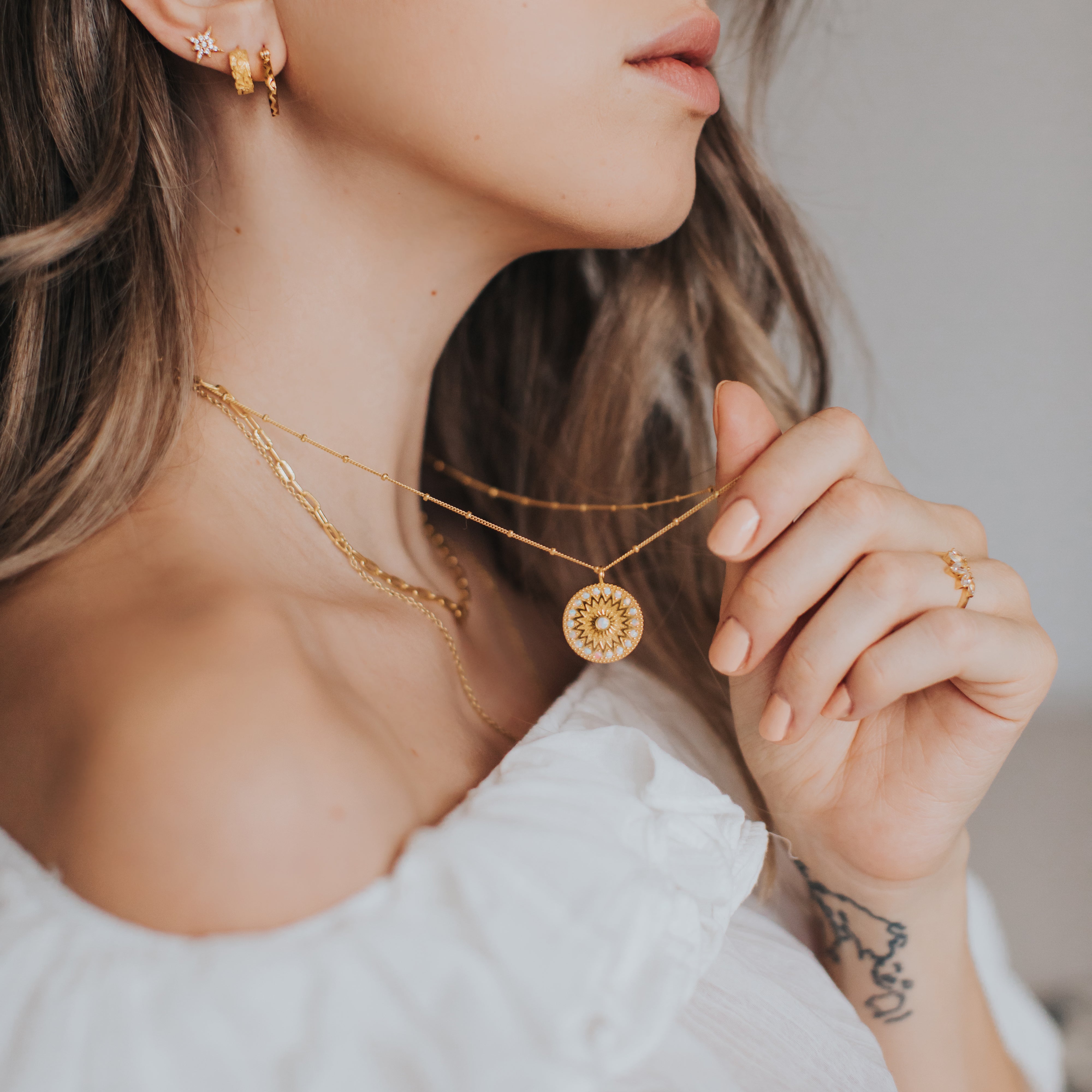 Aurelia Opal Coin Necklace