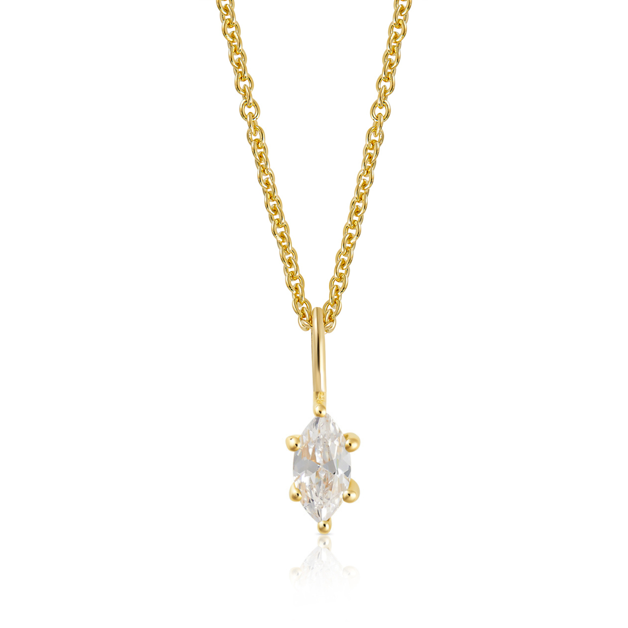 April Birthstone Necklace Clear Quartz