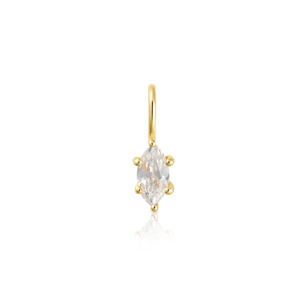 April Birthstone Charm Clear Quartz