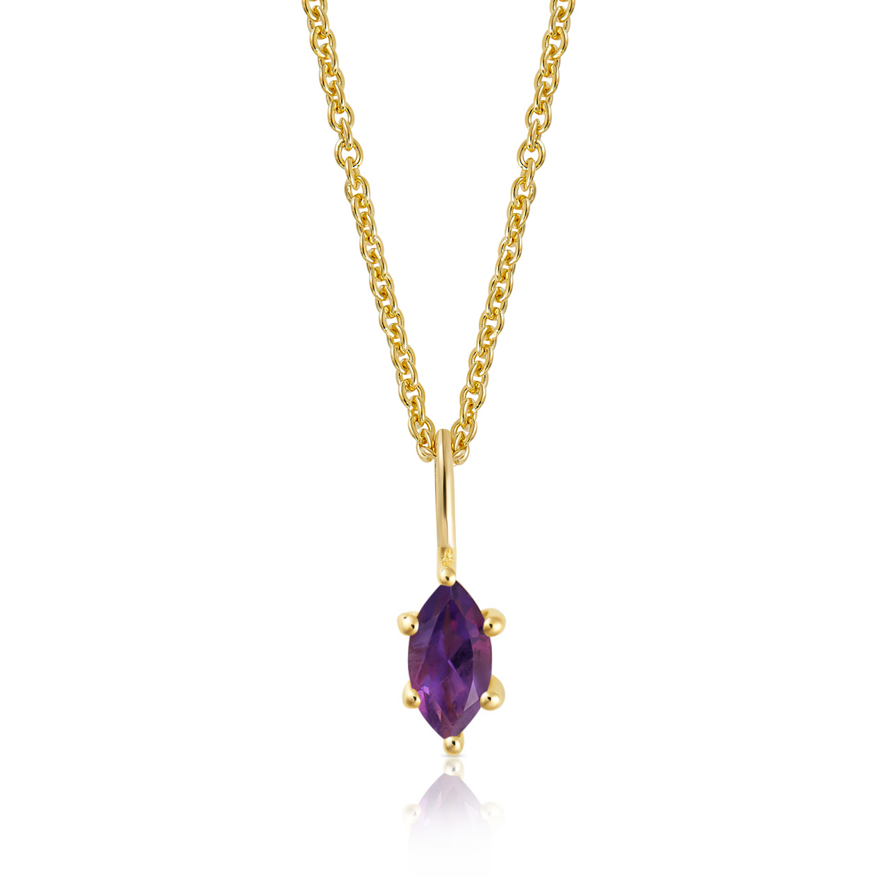 February Birthstone Necklace Amethyst