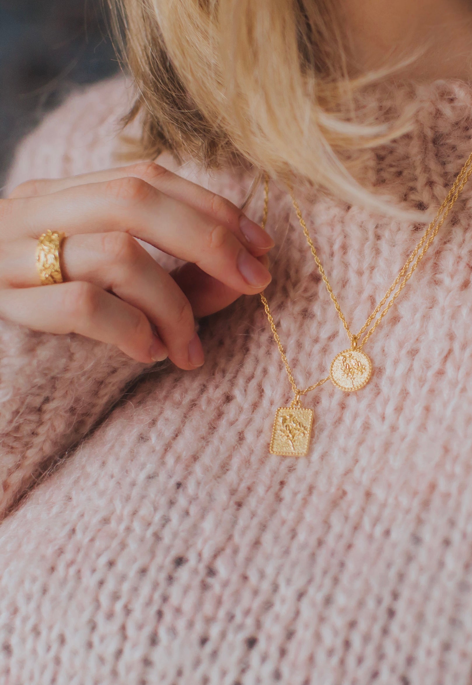 Margot Magnolia Tag Necklace