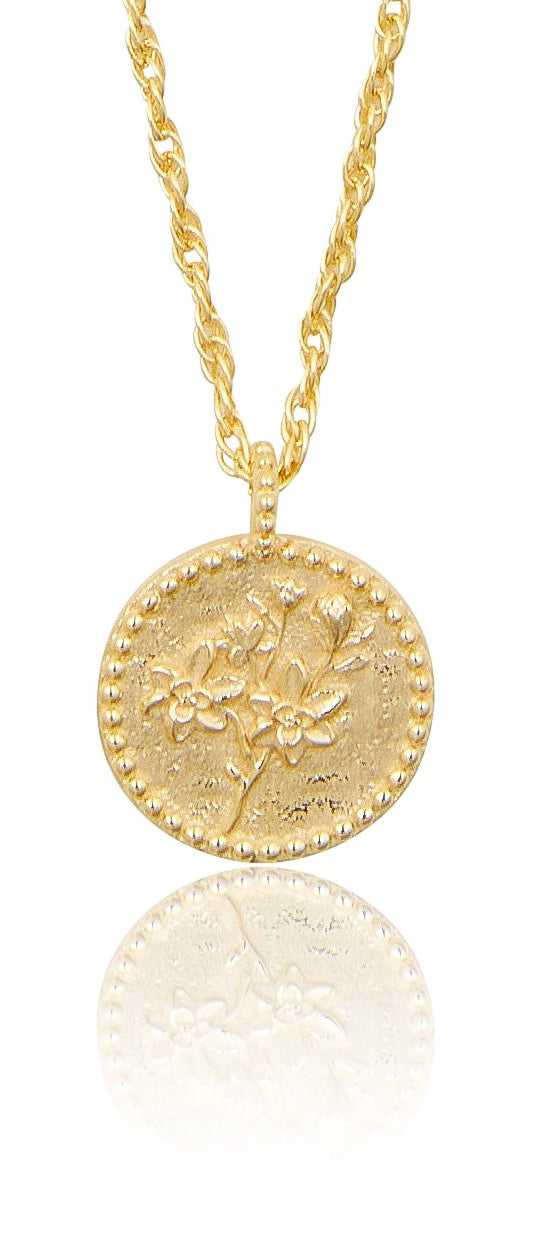 Margot Magnolia Coin Necklace