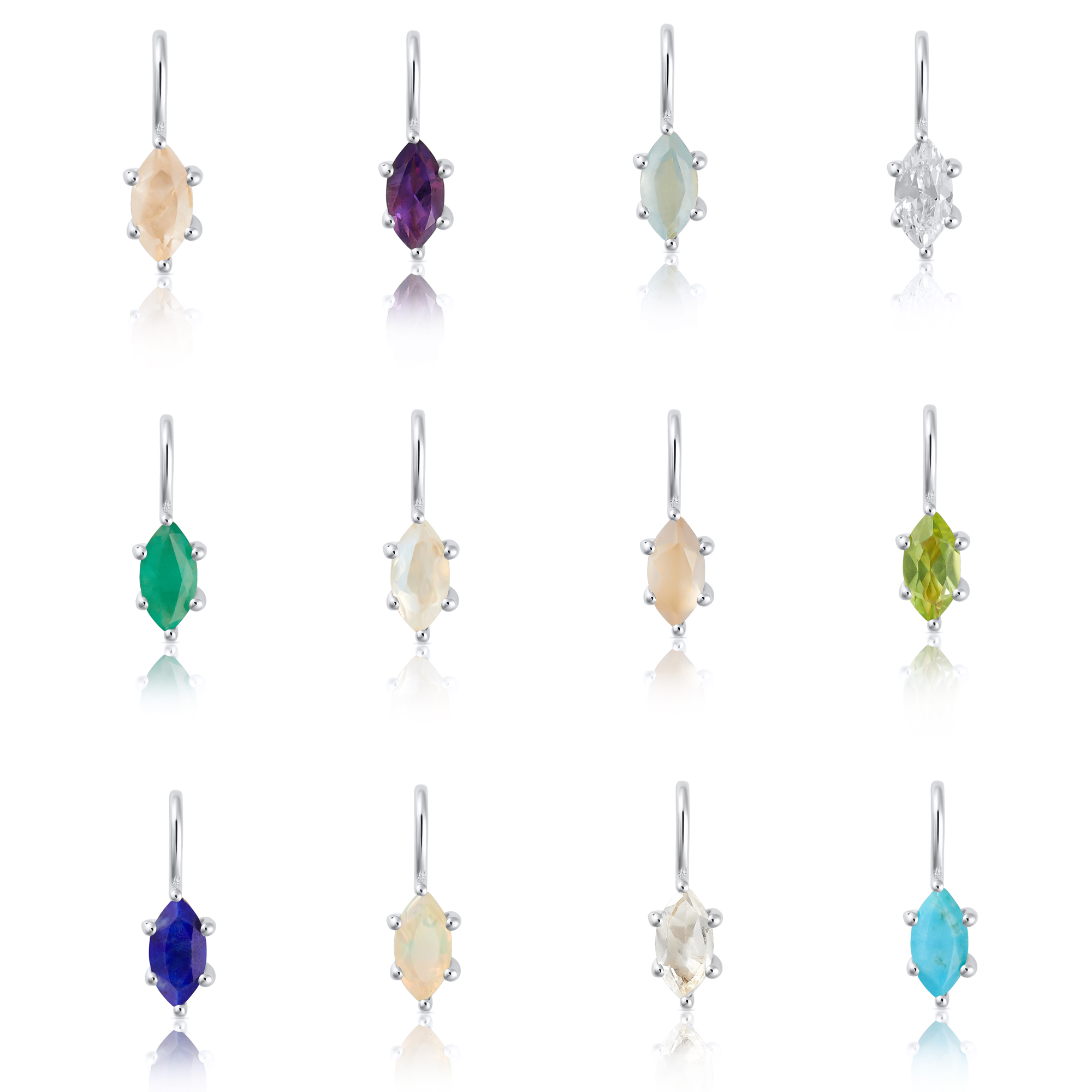 Birthstone Charms Silver