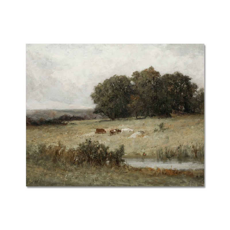 Cows in the Meadow Vintage Art Print